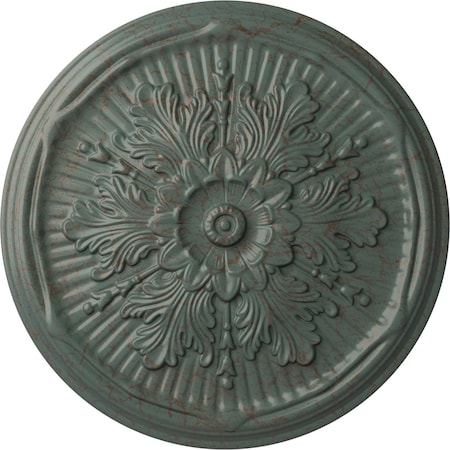 Ekena Millwork Luton Ceiling Medallion (Fits Canopies up to 3 1/2"), Hand-Painted Cloud Burst Crackle, 21"OD x 2"P CM21LUCBC